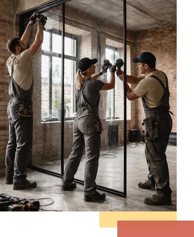 Стеклянные перегородки лофт — изготовление и монтаж в ельце