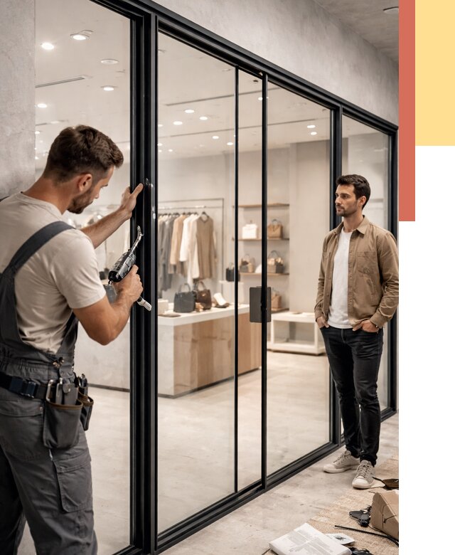 Стеклянные перегородки для магазинов в ельце от 8420 руб. под ключ | ОТДЕЛОЧНИК-Елц