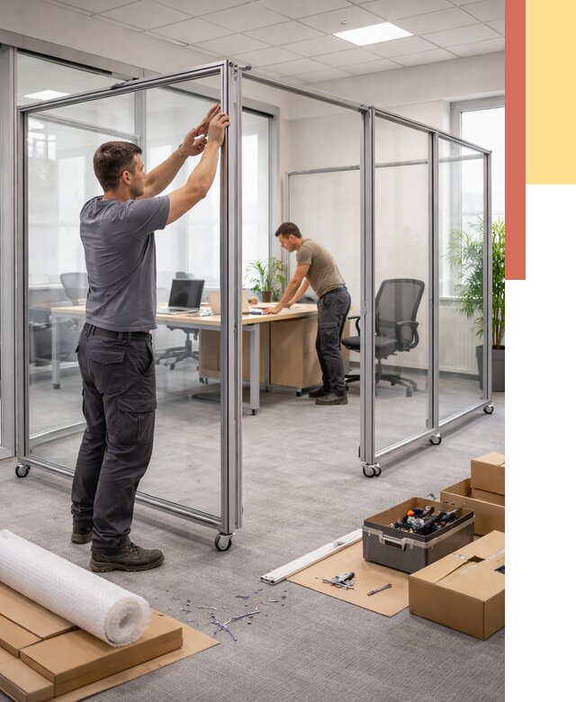 Мобильные офисные перегородки в ельце от 12835 руб. — установка под ключ | ОТДЕЛОЧНИК-Елц