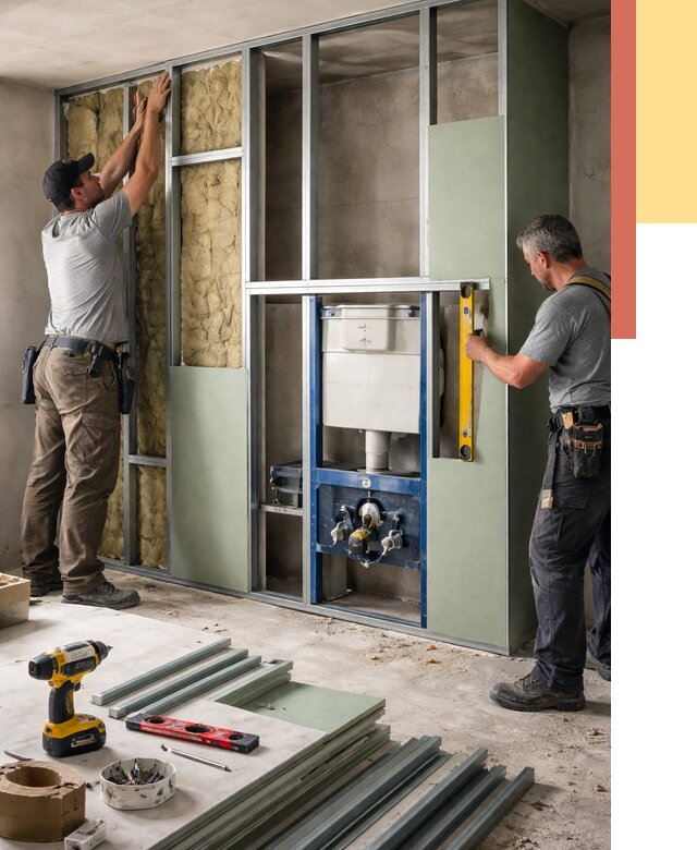 Установка сантехнических перегородок в ельце от 8728 руб. | ОТДЕЛОЧНИК-Елц