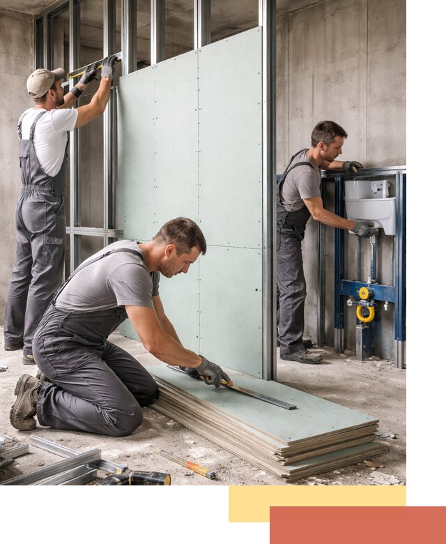 Монтаж и ремонт сантехнических перегородок в ельце