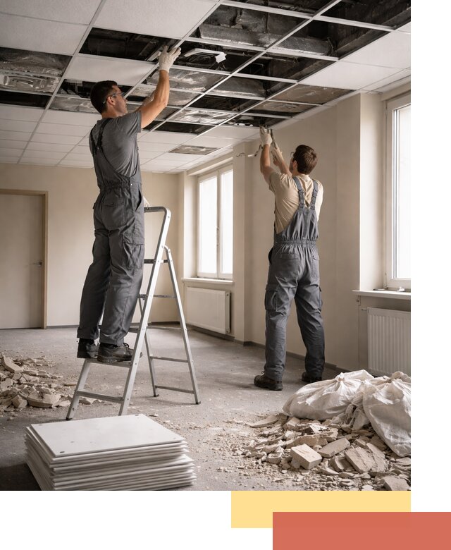 Демонтаж потолков Армстронг профессионально в ельце