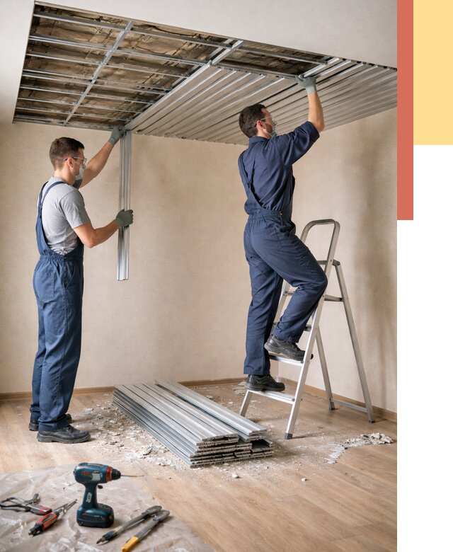 Демонтаж реечного потолка в ельце от 4621 руб. быстро и недорого | ОТДЕЛОЧНИК-Елц