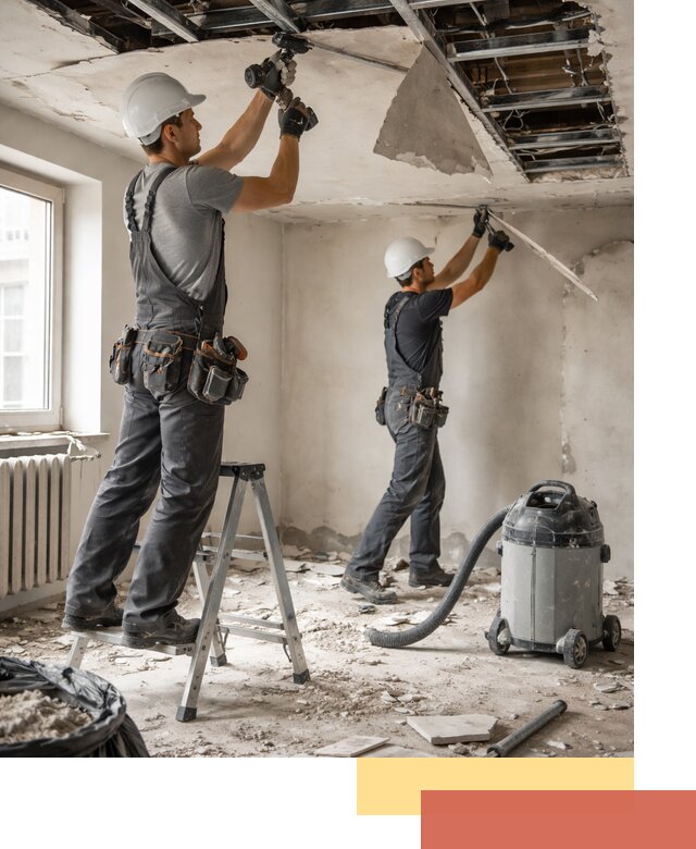 Демонтаж гипсокартонного потолка в ельце быстро и аккуратно