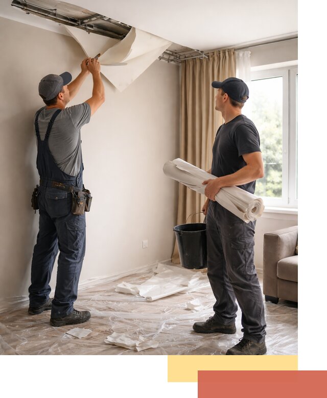 Демонтаж натяжного потолка в ельце быстро и аккуратно