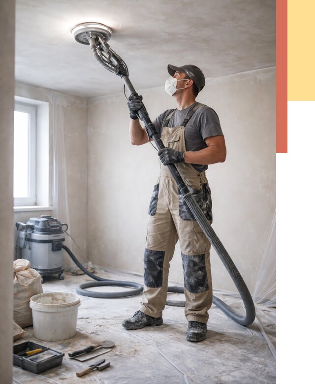 Шлифовка потолка в ельце от 3594 руб. — услуги шлифования потолка | ОТДЕЛОЧНИК-Елц