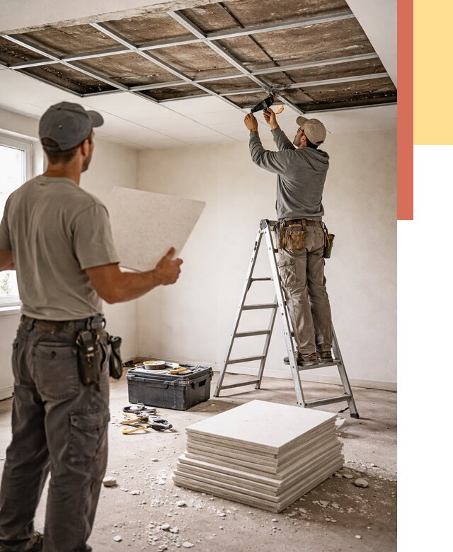 Замена плит подвесного потолка в ельце от 1797 руб. быстро и недорого | ОТДЕЛОЧНИК-Елц