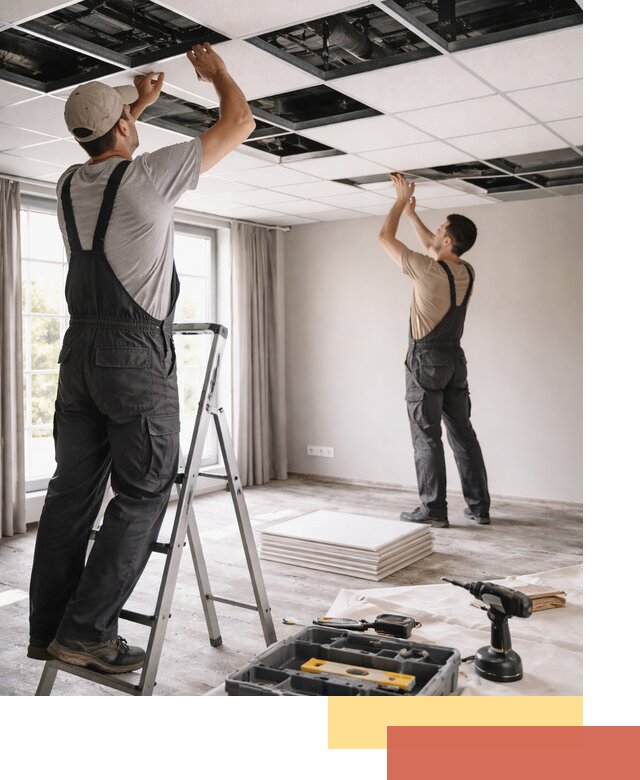 Замена плит подвесного потолка в ельце быстро и качественно