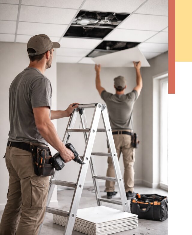 Обслуживание подвесного потолка в ельце от 3594 руб. — быстро и недорого | ОТДЕЛОЧНИК-Елц