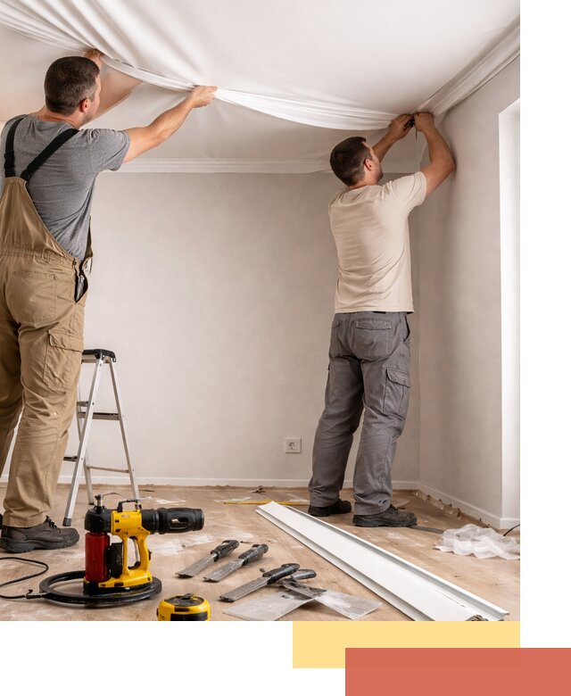 Монтаж ПВХ натяжного потолка в ельце качественно и быстро