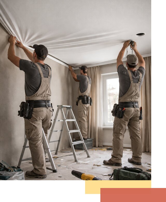 Монтаж матового натяжного потолка в ельце качественно и быстро