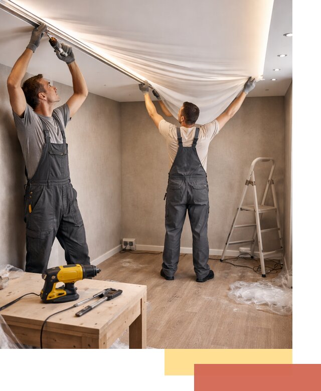 Монтаж натяжного потолка с подсветкой в ельце цена и сроки