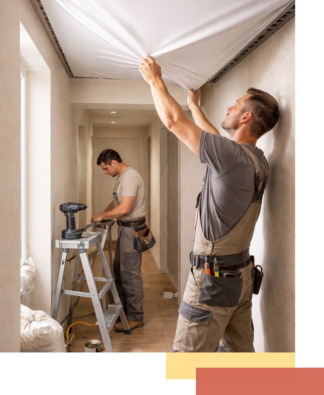 Монтаж натяжного потолка в прихожей в ельце