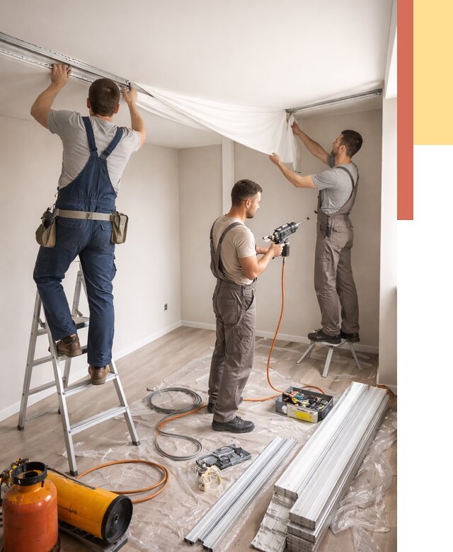 Монтаж натяжного потолка в студии в ельце от 5647 руб. — быстро и недорого | ОТДЕЛОЧНИК-Елц