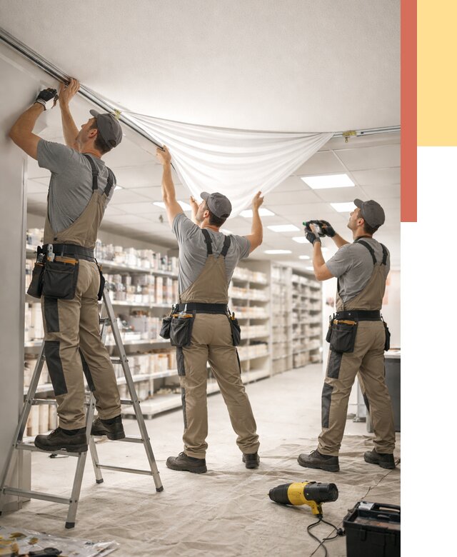Монтаж натяжного потолка в магазине в ельце от 4621 руб. быстро и недорого | ОТДЕЛОЧНИК-Елц