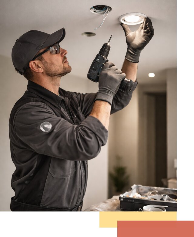 Установка точечных светильников в натяжной потолок в ельце