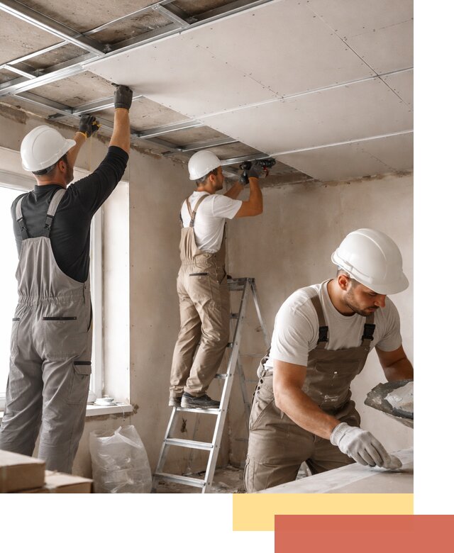 Одноуровневый потолок из гипсокартона в ельце — монтаж и отделка