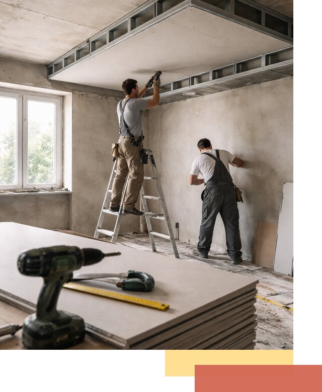 Двухуровневый потолок из гипсокартона в ельце