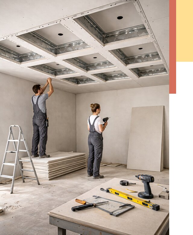 Кессонный потолок из гипсокартона в ельце от 1900 руб. — монтаж и под ключ | ОТДЕЛОЧНИК-Елц