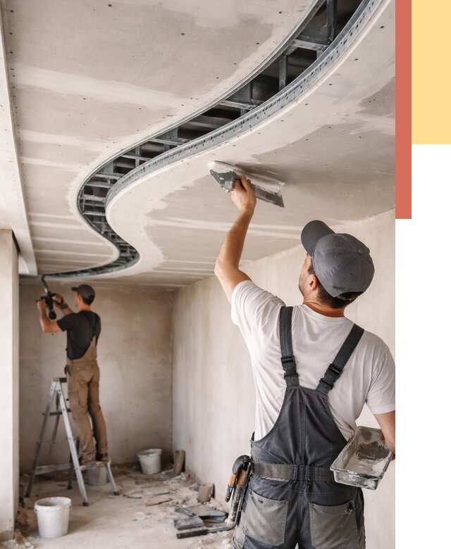 Криволинейный потолок из гипсокартона в ельце от 2156 руб./м2 | ОТДЕЛОЧНИК-Елц