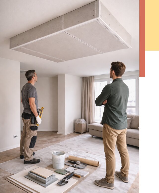 Короб на потолке из гипсокартона в ельце от 2259 руб. — монтаж и услуги под ключ | ОТДЕЛОЧНИК-Елц