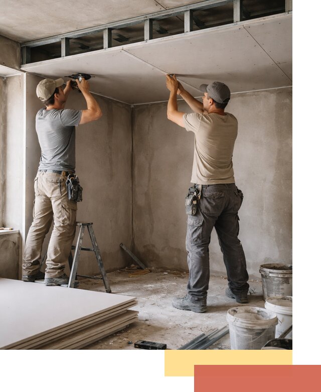 Короб из гипсокартона на потолке под ключ в ельце