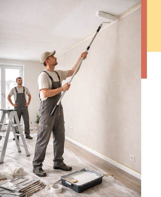 Покраска потолка из гипсокартона в ельце от 4621 руб./м2 — услуги под ключ | ОТДЕЛОЧНИК-Елц