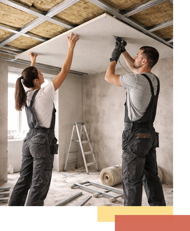 Звукоизоляция потолка из ГКЛ в ельце профессионально и надежно