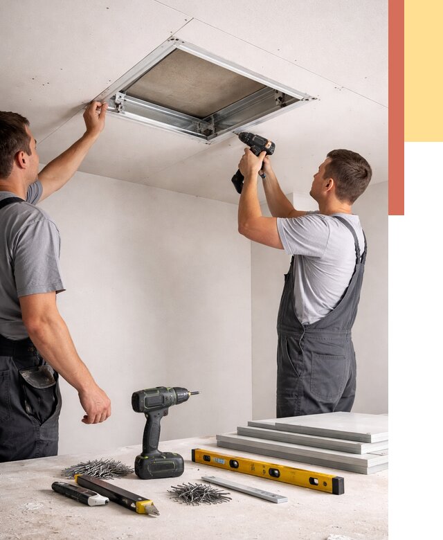 Установка люка в потолок ГКЛ в ельце от 2567 руб. под ключ | ОТДЕЛОЧНИК-Елц