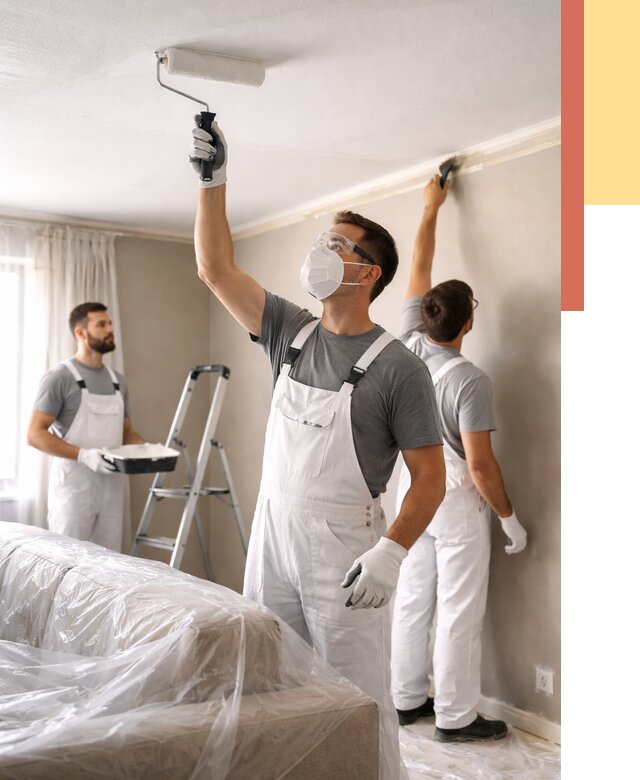 Покраска потолка водоэмельсионной краской в ельце от 2259 руб/м² — услуги под ключ | ОТДЕЛОЧНИК-Елц