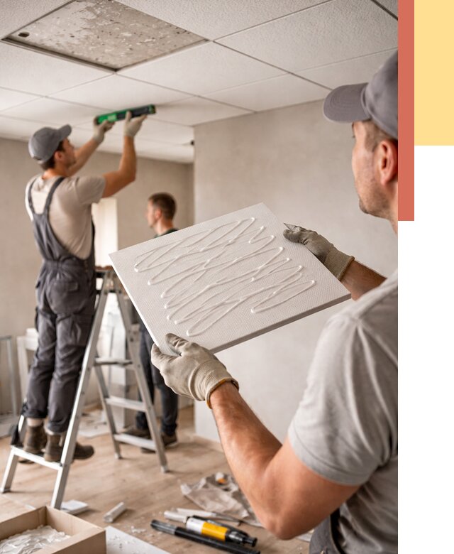 Монтаж потолочной плитки в ельце от 4621 руб. — быстро и недорого | ОТДЕЛОЧНИК-Елц