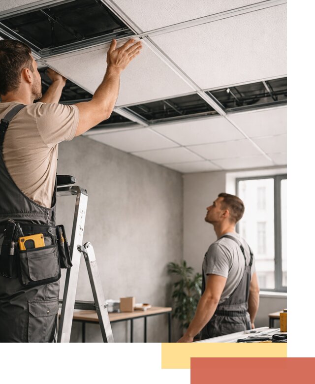 Монтаж потолочной плитки в ельце качественно и в срок