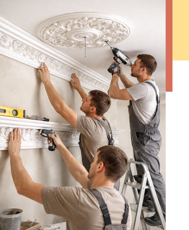 Монтаж лепнины на потолок в ельце от 3286 руб. быстро и недорого | ОТДЕЛОЧНИК-Елц