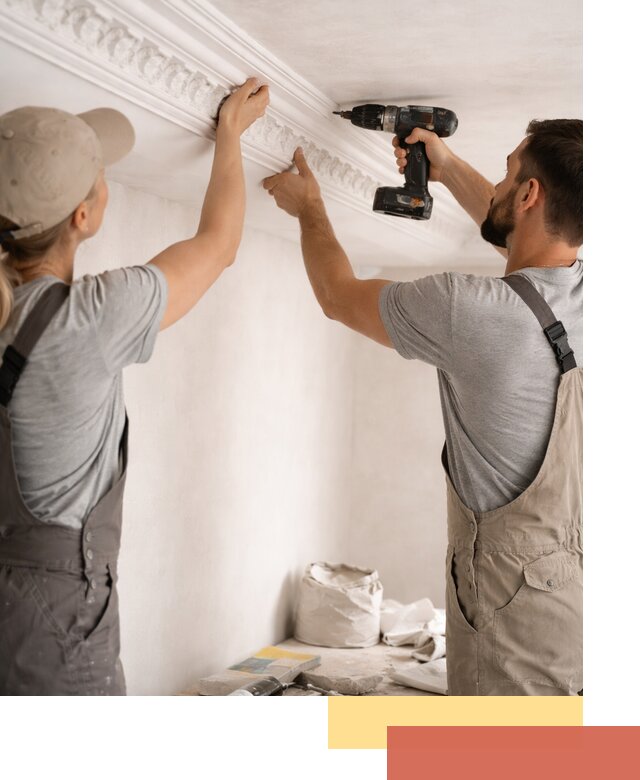 Профессиональный монтаж лепнины на потолок в ельце