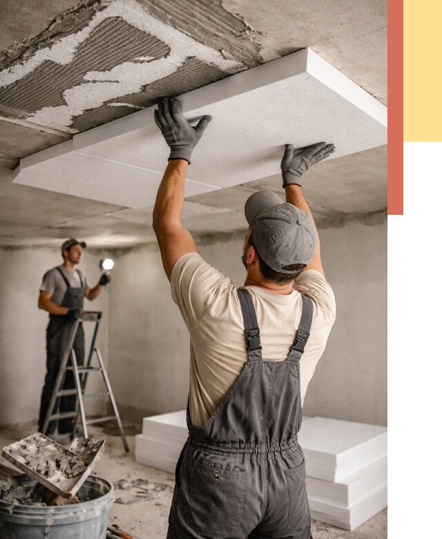 Утепление потолка пенопластом в ельце от 4621 руб/м2 — недорого и быстро | ОТДЕЛОЧНИК-Елц