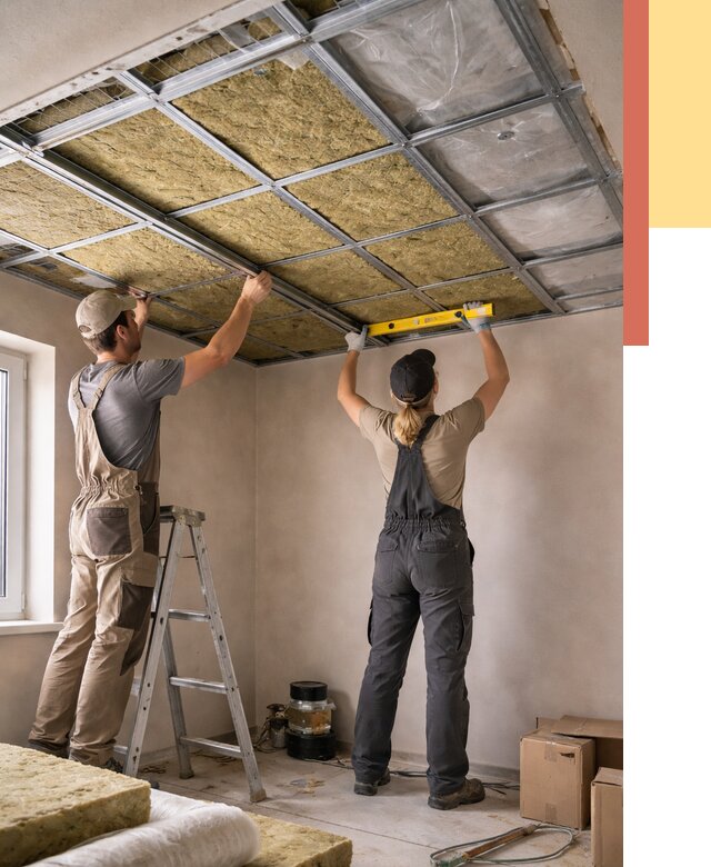 Шумоизоляция потолка в ельце от 1284 руб. под ключ — услуги ОТДЕЛОЧНИК-Елц