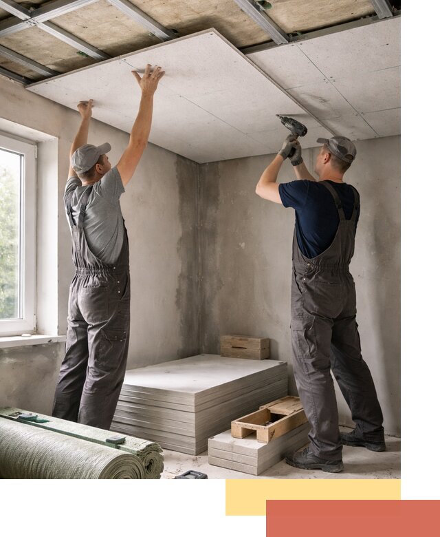 Шумоизоляция потолка панелями ЗИПС в ельце